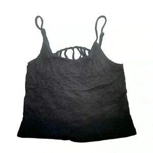 Size medium‎ silver gate black camisole with caged lattice back. Guc.